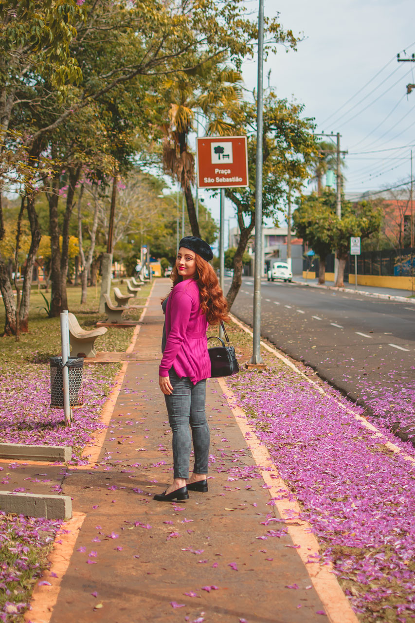 Look Calça Skinny Cinza