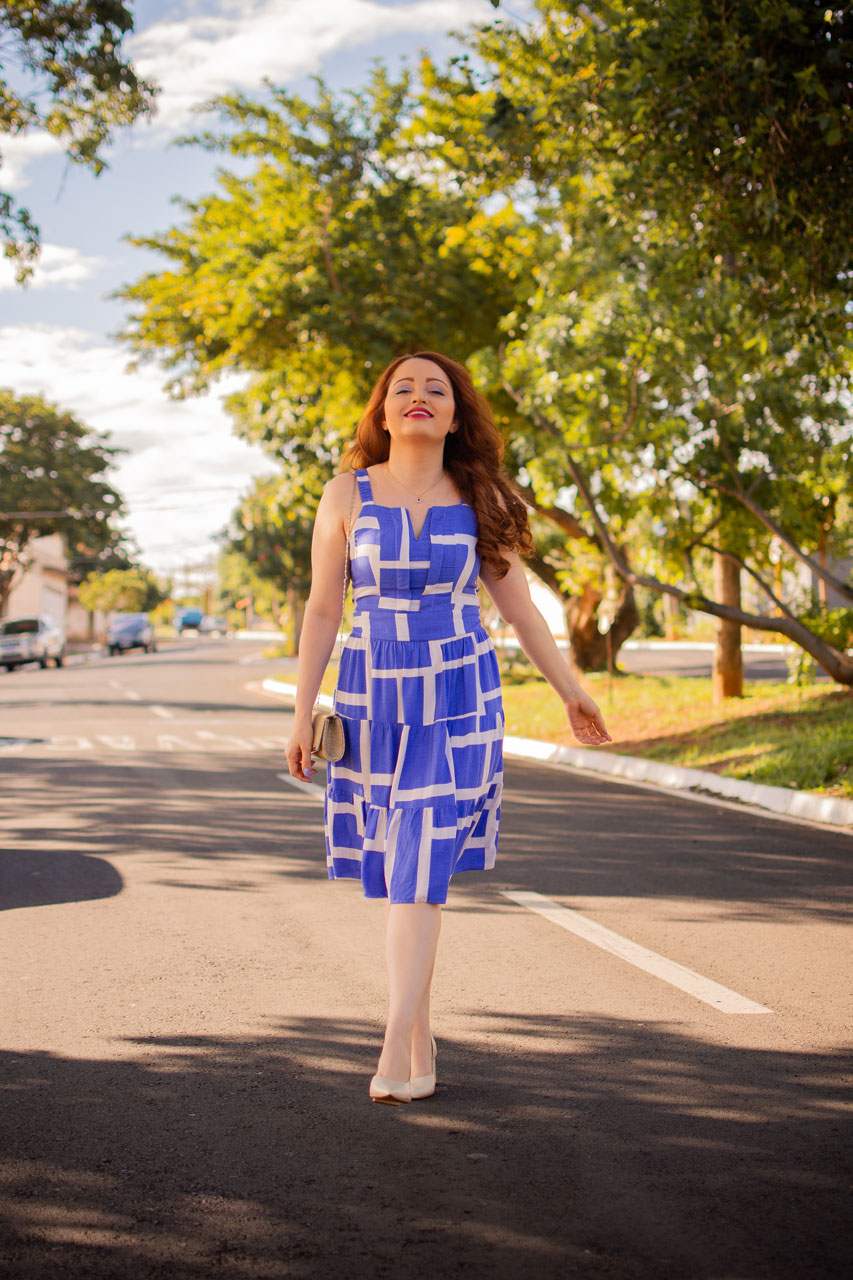 Look Azul Convidada Casamento