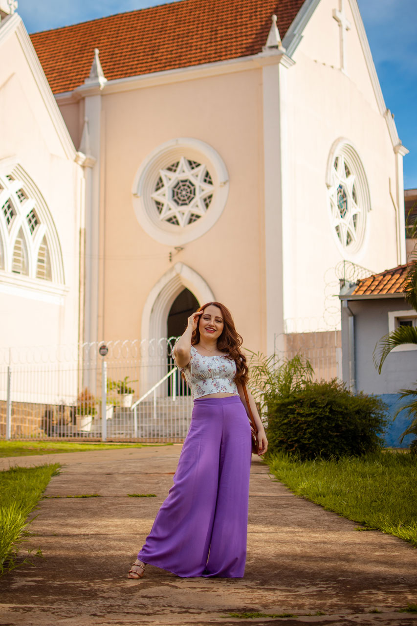 Calça Pantalona Lilás Roxo