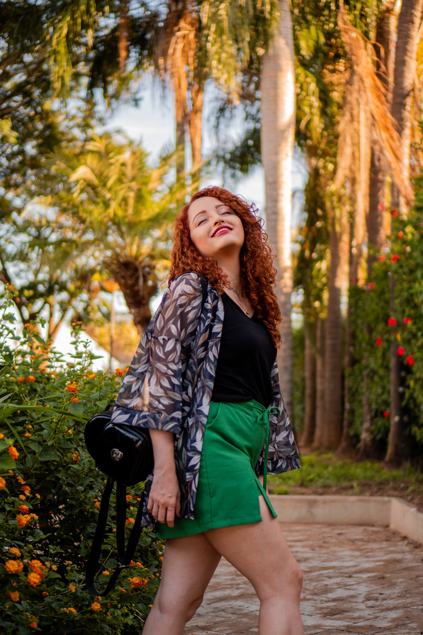 Look Festival Verde e Preto