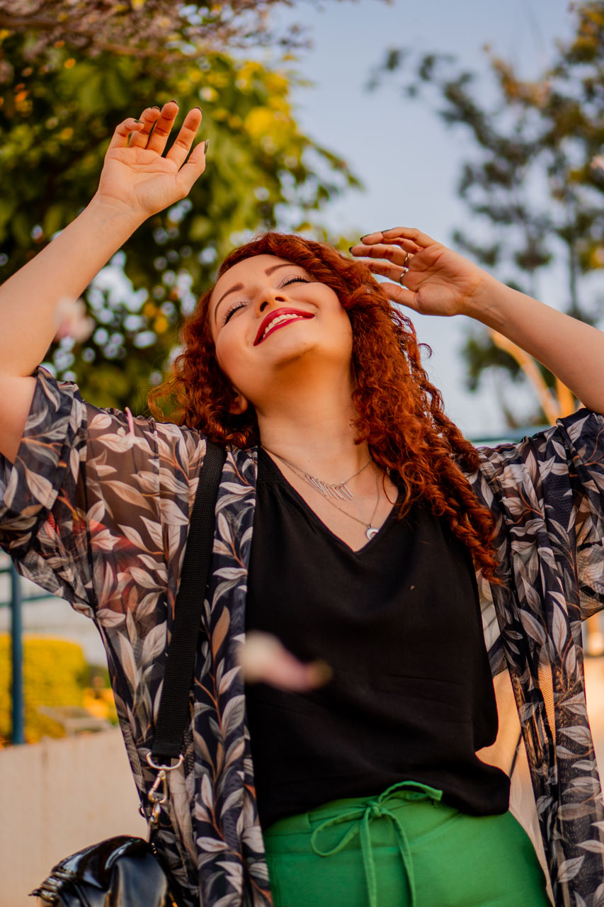Look Kimono Estampa Folhas