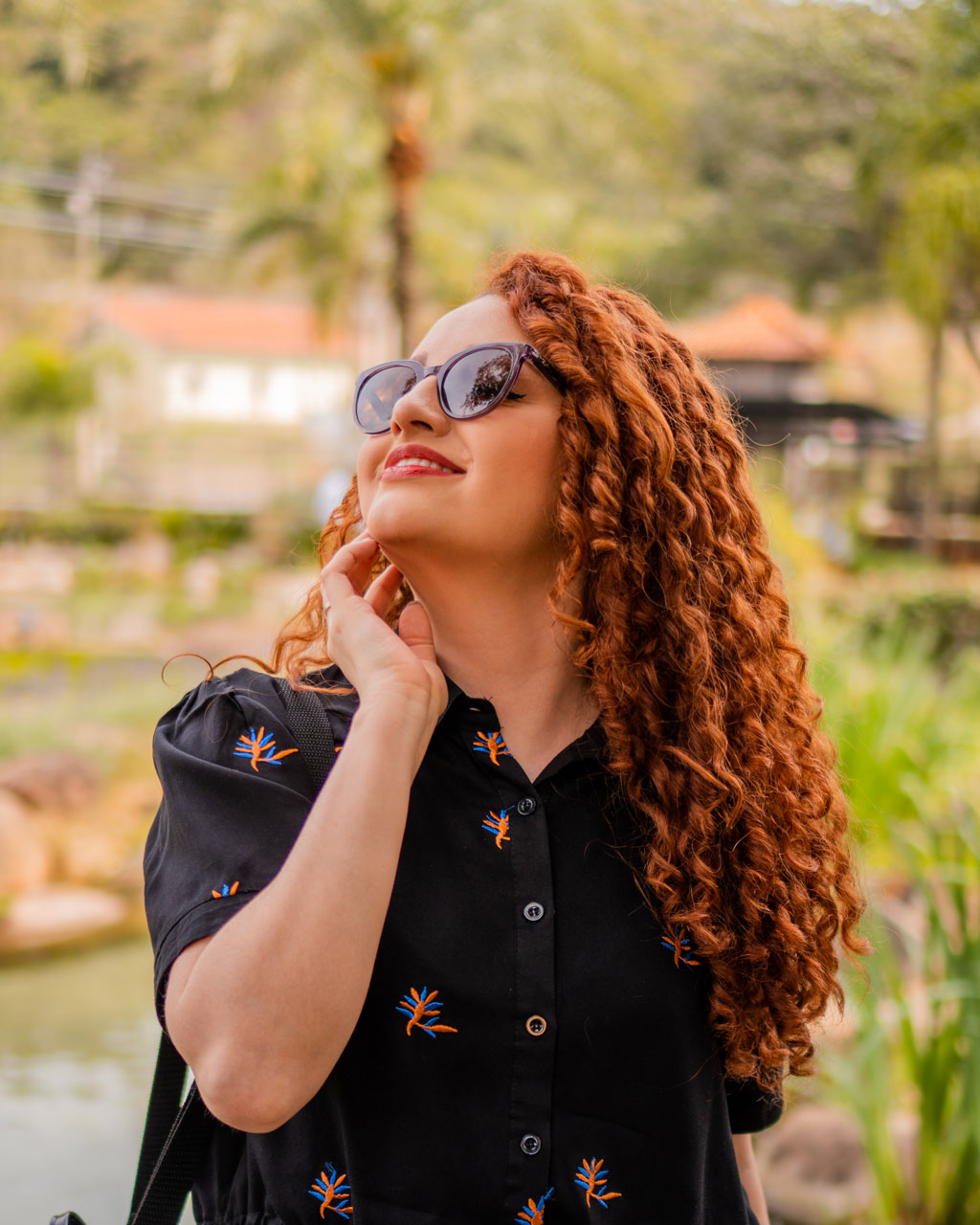 Look Camisa Preta Estampada