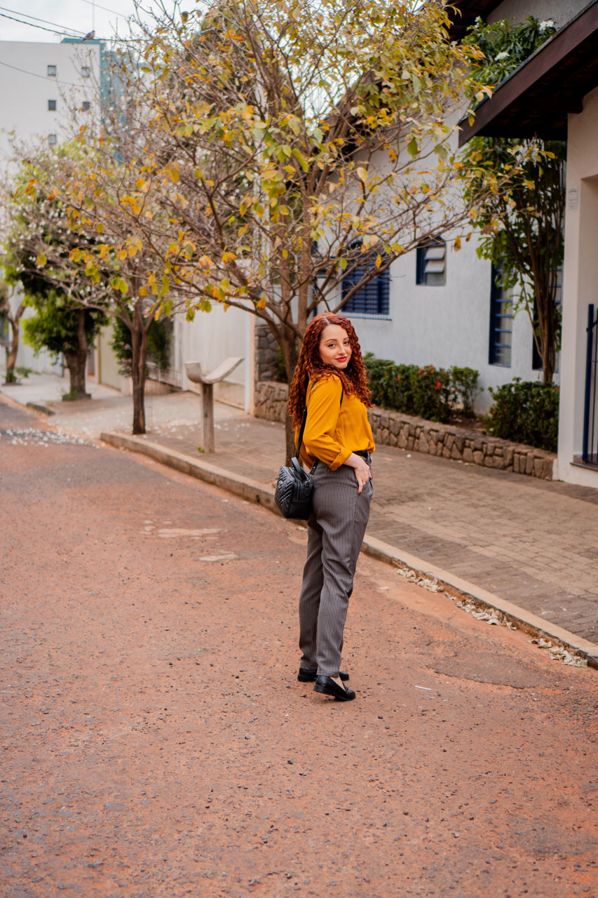 Calça Xadrez com Preto e Amarelo