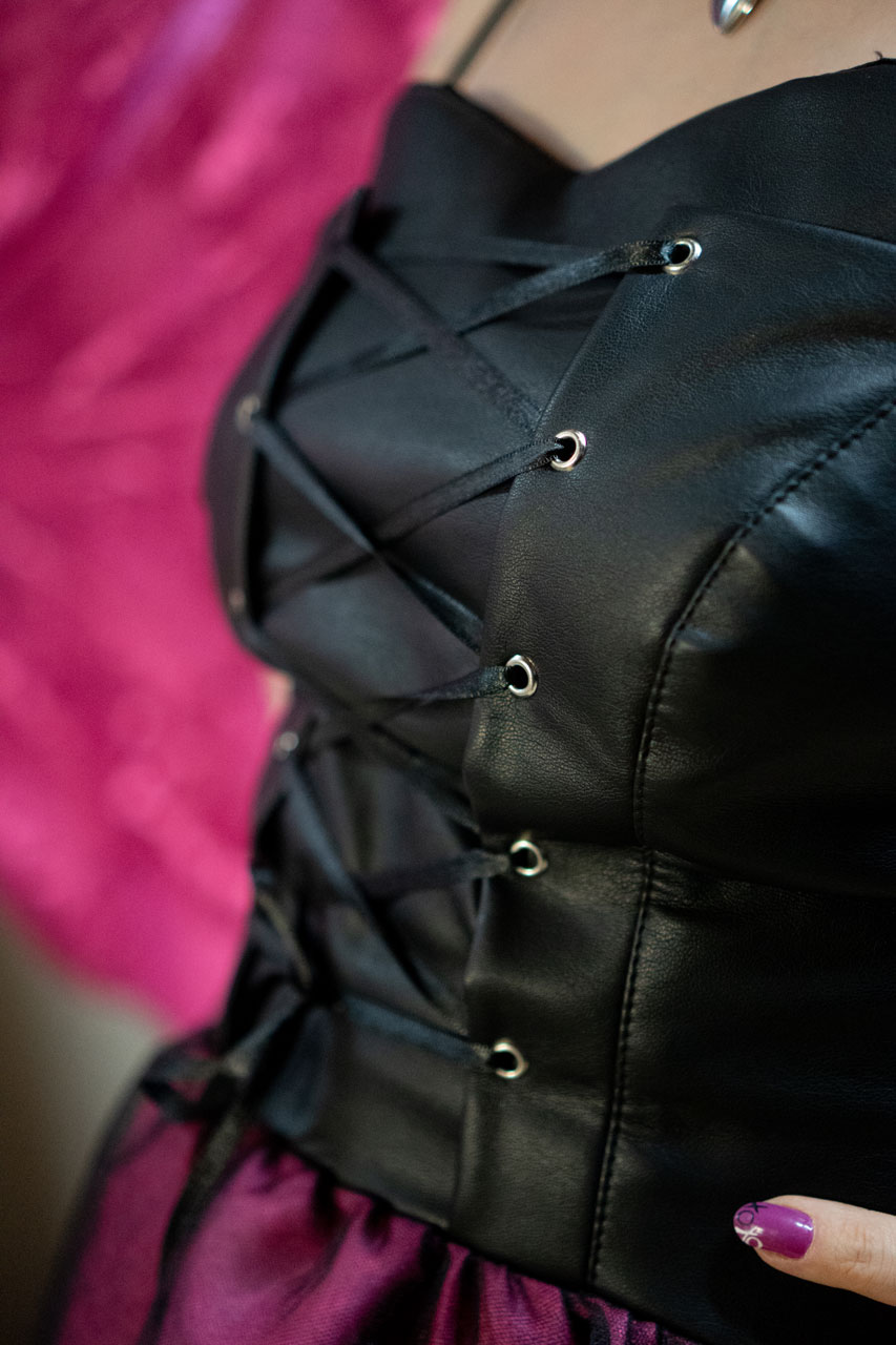 Vestido Trançado Preto Festa Emo