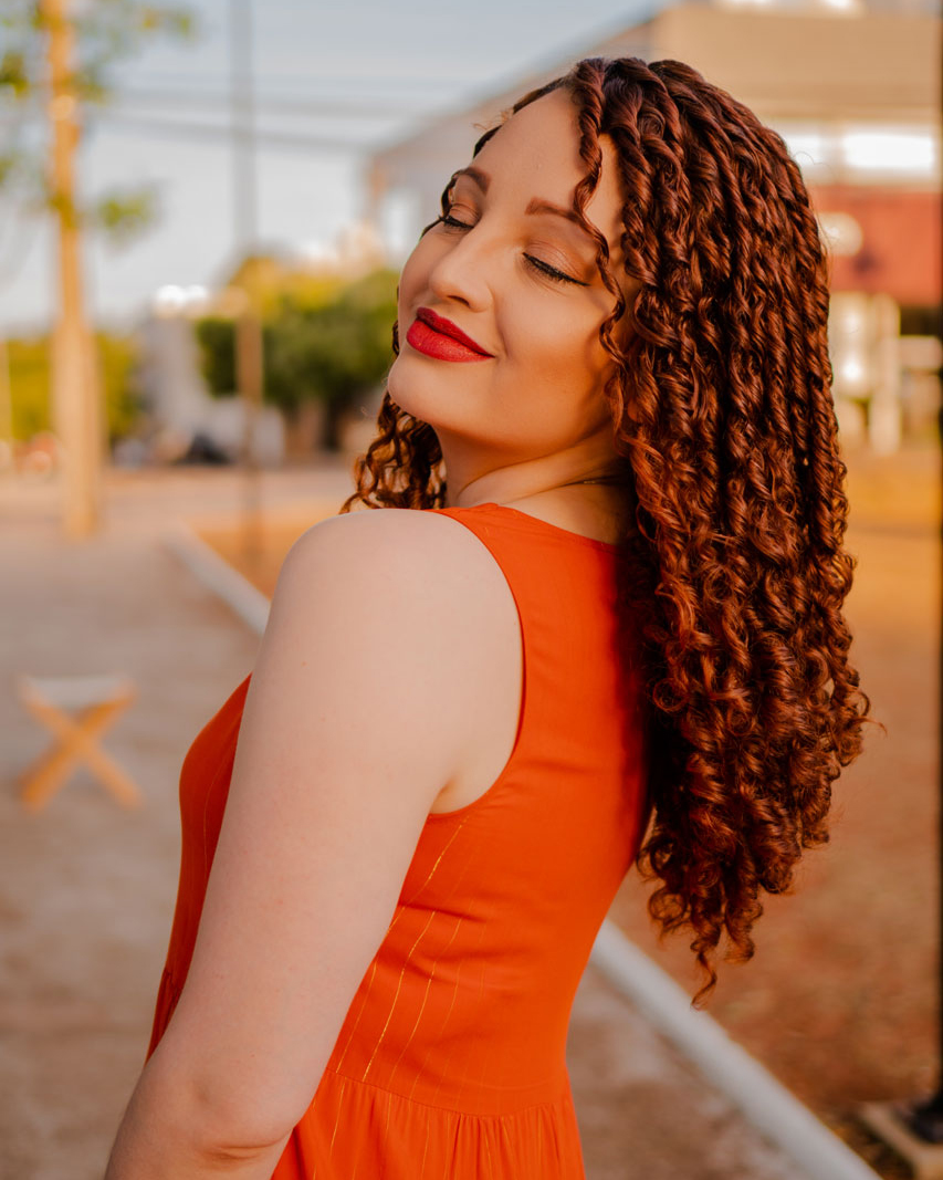 Look Festa de Formatura Laranja