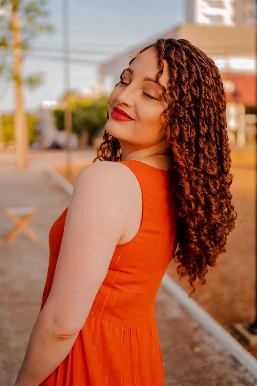 Look Festa de Formatura Laranja