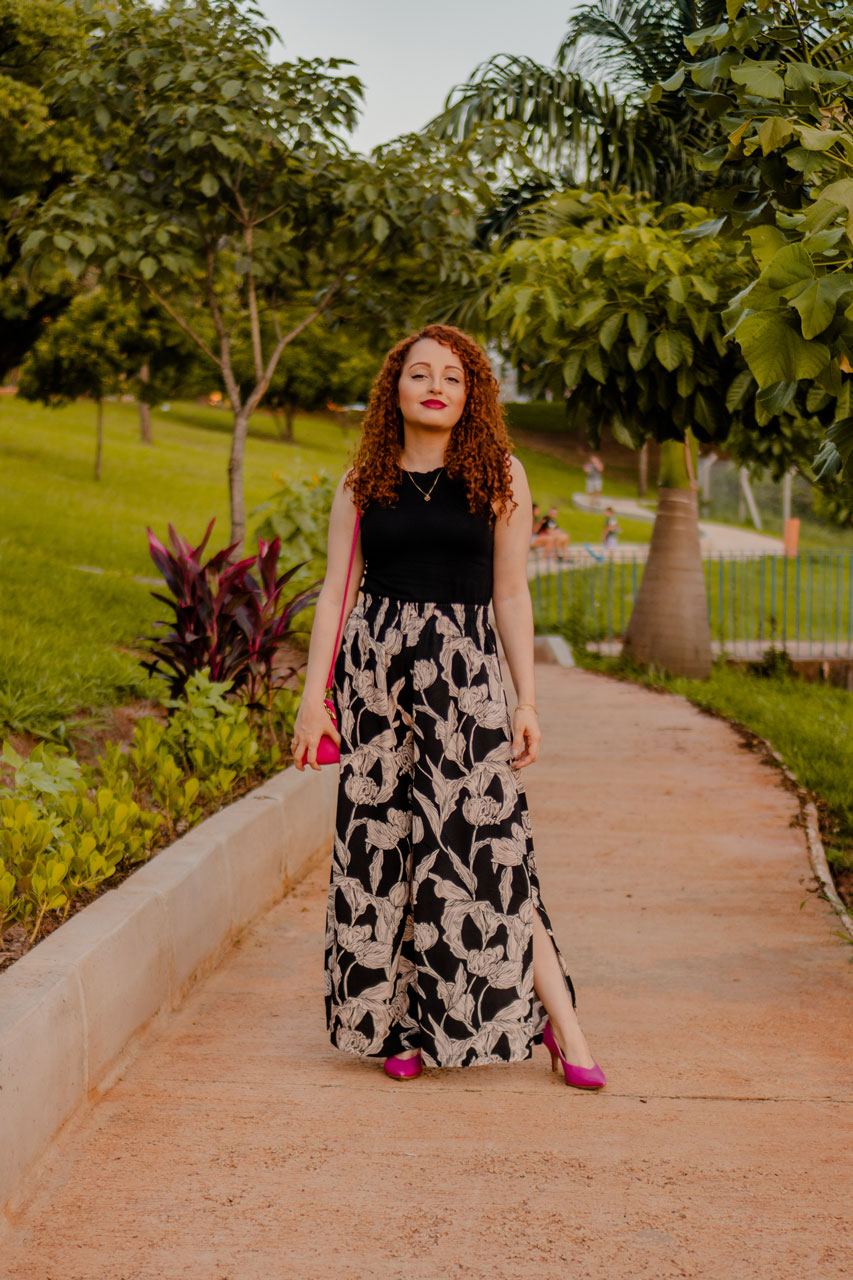 Calca Preta Estampada Look