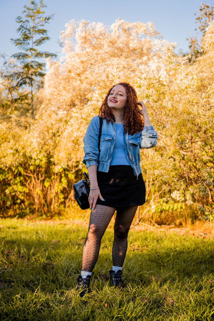 Look do Dia Azul e Preto