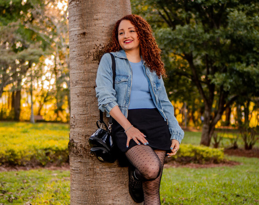 Look azul que fui pedida em casamento