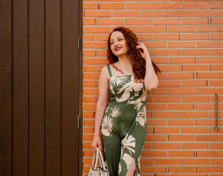 Vestido Midi Estampado Verde